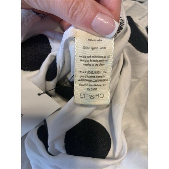 Mara Hoffman Swim Eavan Cover Up Long Skirt Black White Polka Dot Medium - Picture 7 of 8